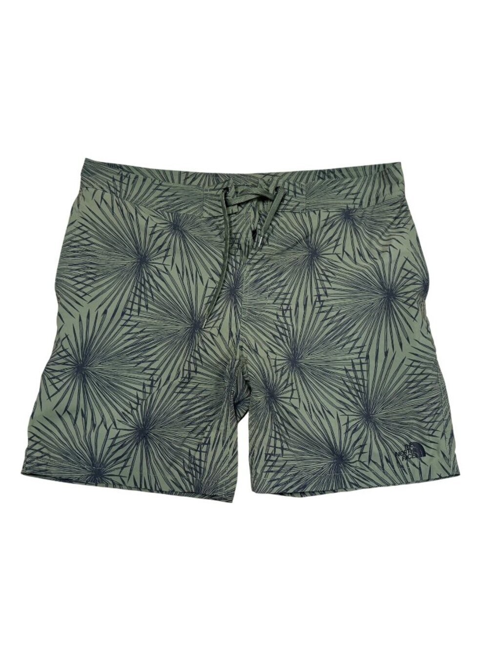 The North Face Men’s Green Print Board Shorts Size 35 Adjustable Waist Regular F